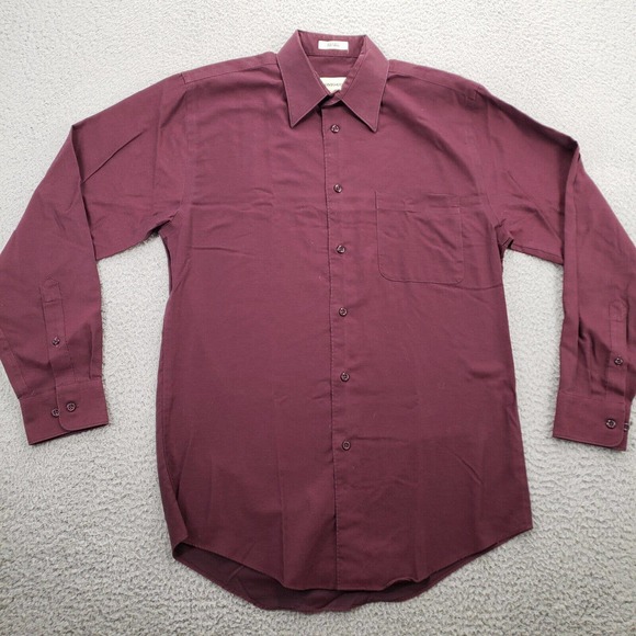 Pronto Uomo Shirt Mens 14.5 32 33 Red Long Sleeve Casual Button‎ Up - Picture 1 of 11